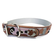 Cute Pink Camouflage Pattern PVC Dog Collars