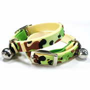 Cute Green Camouflage Image PVC Cat Collars