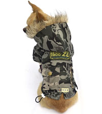 Classic camouflage dog coat winter Puppy Clothes Army Green