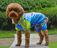 Double-layer mesh four-legged water-proof dog raincoat Yellow