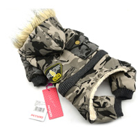 Classic camouflage dog coat winter Puppy Clothes Gray