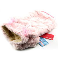Bear & Dotted printing flannel hat four-legged winter dog coat Pink