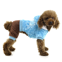 Fashion LOVE printed Plush winter Dog Coat - Blue