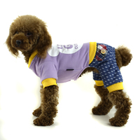 England style Cotton printed four-legged winter dog clothes - Purple