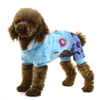 Stripes Crystal velvet winter pet clothing with petals decorated - Rose