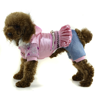 Classic Waterproof Winter Dog clothes Snow and necklace decoration - Pink
