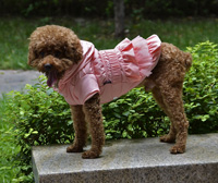 Fold three layer Gauze Belt Winter Dog Coat Pet Clothing Pink