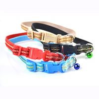 Blank Dog Collars Pin Buckles Bow and Small Bell