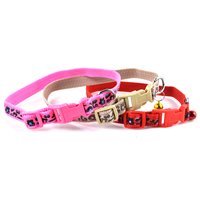 Veins Pattern Dog Collars Release Buckles Small Bell