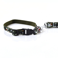 Small Grid Camouflage Pattern Dog Collars and Dog Leashes Set