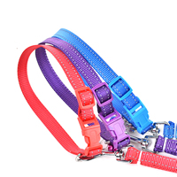 2 Reflective Stripe Nylon Dog Collars and Dog Leashes Set