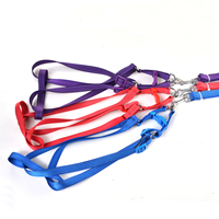 2 Reflective Stripe Nylon Dog Harnesses and Dog Leashes Set