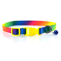 2 Reflective Stripe Nylon Dog Collars Release Buckles Small Bell