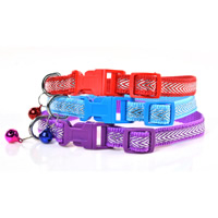 Colorful Nylon Dog Collars Release Buckles Small Bell