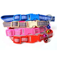 Small Pig Pattern Dog Collars Pin Buckles Bow and Small Bell
