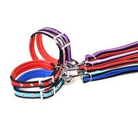 Small Grid Pattern Dog Collars and Dog Leashes Set