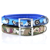 Camouflage Pattern Dog Collars Pin Buckles Soft Foam Lining