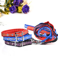 Small Bow Pattern Dog Collars and Dog Leashes Set Soft Foam Lining