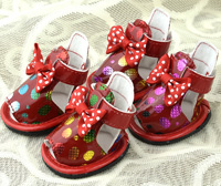 Color bronzing pet Dog Sandals Red