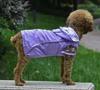 Double-layer mesh water-proof Small Pet Dog Raincoat Purple