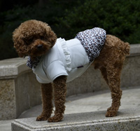 Leopard Printing Cute Princess Winter Dog Clothing White